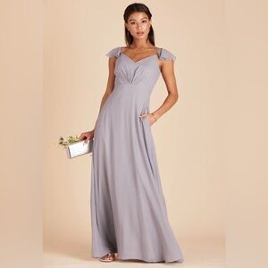 Birdy Grey Kae Silver Grey Chiffon Bridesmaid Dress Size XS